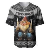 Iceland Kertasnikir Christmas Baseball Jersey Candle Beggar and Nordic Traditional Pattern - Wonder Print Shop