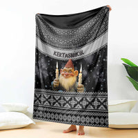 Iceland Kertasnikir Christmas Blanket Candle Beggar and Nordic Traditional Pattern