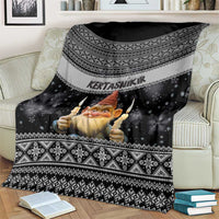 Iceland Kertasnikir Christmas Blanket Candle Beggar and Nordic Traditional Pattern