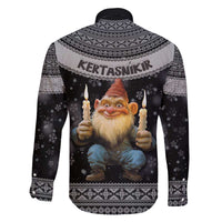 Iceland Kertasnikir Christmas Family Matching Off The Shoulder Long Sleeve Dress and Hawaiian Shirt Candle Beggar and Nordic Traditional Pattern - Wonder Print Shop