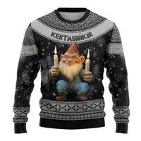 Iceland Kertasnikir Christmas Ugly Christmas Sweater Candle Beggar and Nordic Traditional Pattern - Wonder Print Shop