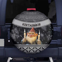 Iceland Kertasnikir Christmas Spare Tire Cover Candle Beggar and Nordic Traditional Pattern - Wonder Print Shop