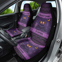 Iceland Jolakotturinn Christmas Car Seat Cover Yule Cat and Nordic Traditional Pattern - Wonder Print Shop