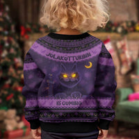 Iceland Jolakotturinn Christmas Kid Ugly Christmas Sweater Yule Cat and Nordic Traditional Pattern - Wonder Print Shop