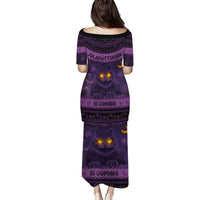 Iceland Jolakotturinn Christmas Puletasi Yule Cat and Nordic Traditional Pattern - Wonder Print Shop