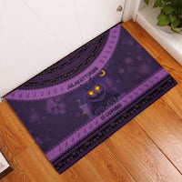 Iceland Jolakotturinn Christmas Rubber Doormat Yule Cat and Nordic Traditional Pattern - Wonder Print Shop