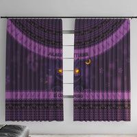 Iceland Jolakotturinn Christmas Window Curtain Yule Cat and Nordic Traditional Pattern - Wonder Print Shop