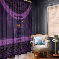 Iceland Jolakotturinn Christmas Window Curtain Yule Cat and Nordic Traditional Pattern - Wonder Print Shop