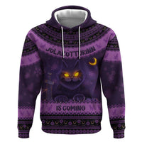Iceland Jolakotturinn Christmas Zip Hoodie Yule Cat and Nordic Traditional Pattern - Wonder Print Shop