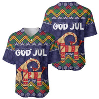 Scandinavian Yule Goat Christmas Baseball Jersey with Scandinavian Folk Pattern Style - Wonder Print Shop