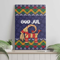 Scandinavian Yule Goat Christmas Canvas Wall Art with Scandinavian Folk Pattern Style - Wonder Print Shop
