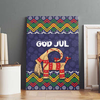 Scandinavian Yule Goat Christmas Canvas Wall Art with Scandinavian Folk Pattern Style - Wonder Print Shop