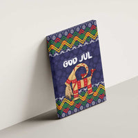 Scandinavian Yule Goat Christmas Canvas Wall Art with Scandinavian Folk Pattern Style - Wonder Print Shop