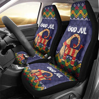 Scandinavian Yule Goat Christmas Car Seat Cover with Scandinavian Folk Pattern Style - Wonder Print Shop