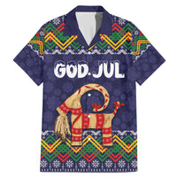 Scandinavian Yule Goat Christmas Family Matching Mermaid Dress and Hawaiian Shirt with Scandinavian Folk Pattern Style - Wonder Print Shop