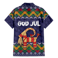 Scandinavian Yule Goat Christmas Family Matching Mermaid Dress and Hawaiian Shirt with Scandinavian Folk Pattern Style - Wonder Print Shop