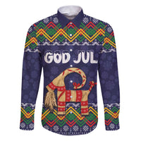 Scandinavian Yule Goat Christmas Family Matching Puletasi and Hawaiian Shirt with Scandinavian Folk Pattern Style - Wonder Print Shop