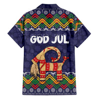 Scandinavian Yule Goat Christmas Family Matching Short Sleeve Bodycon Dress and Hawaiian Shirt with Scandinavian Folk Pattern Style - Wonder Print Shop