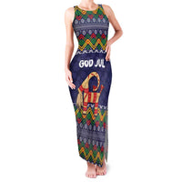 Scandinavian Yule Goat Christmas Family Matching Tank Maxi Dress and Hawaiian Shirt with Scandinavian Folk Pattern Style - Wonder Print Shop
