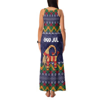 Scandinavian Yule Goat Christmas Family Matching Tank Maxi Dress and Hawaiian Shirt with Scandinavian Folk Pattern Style - Wonder Print Shop