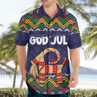 Scandinavian Yule Goat Christmas Hawaiian Shirt with Scandinavian Folk Pattern Style - Wonder Print Shop