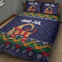 Scandinavian Yule Goat Christmas Quilt Bed Set with Scandinavian Folk Pattern Style - Wonder Print Shop