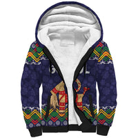 Scandinavian Yule Goat Christmas Sherpa Hoodie with Scandinavian Folk Pattern Style - Wonder Print Shop