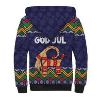 Scandinavian Yule Goat Christmas Sherpa Hoodie with Scandinavian Folk Pattern Style - Wonder Print Shop