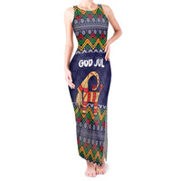 Scandinavian Yule Goat Christmas Tank Maxi Dress with Scandinavian Folk Pattern Style - Wonder Print Shop