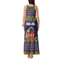 Scandinavian Yule Goat Christmas Tank Maxi Dress with Scandinavian Folk Pattern Style - Wonder Print Shop