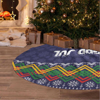 Scandinavian Yule Goat Christmas Tree Skirt with Scandinavian Folk Pattern Style - Wonder Print Shop