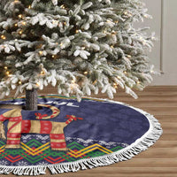 Scandinavian Yule Goat Christmas Tree Skirt with Scandinavian Folk Pattern Style - Wonder Print Shop