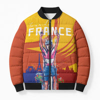 Personalised France Bicycle Racing Bomber Puffer Jacket Sporty Style
