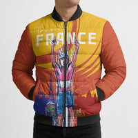 Personalised France Bicycle Racing Bomber Puffer Jacket Sporty Style