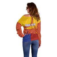Personalised France Bicycle Racing Off Shoulder Sweater Sporty Style