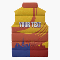 Personalised France Bicycle Racing Sleeveless Puffer Jacket Sporty Style