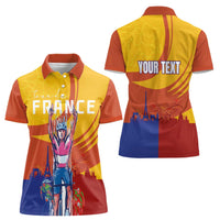 Personalised France Bicycle Racing Women Polo Shirt Sporty Style