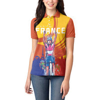 Personalised France Bicycle Racing Women Polo Shirt Sporty Style