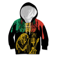 International Reggae Day Kid Hoodie Rastafarian Lion and B-Marley Passion - Wonder Print Shop