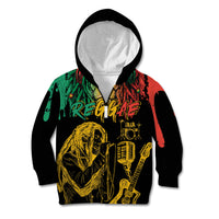 International Reggae Day Kid Hoodie Rastafarian Lion and B-Marley Passion - Wonder Print Shop
