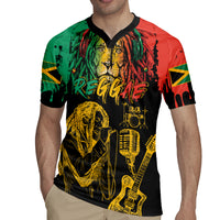 International Reggae Day Rugby Jersey Rastafarian Lion and B-Marley Passion - Wonder Print Shop