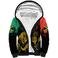 International Reggae Day Sherpa Hoodie Rastafarian Lion and B-Marley Passion - Wonder Print Shop