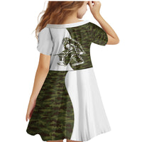 Funny Bigfoot Green Military Texture Fish Family Matching Mermaid Dress and Hawaiian Shirt - Wonder Print Shop