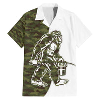 Funny Bigfoot Green Military Texture Fish Family Matching Mermaid Dress and Hawaiian Shirt - Wonder Print Shop