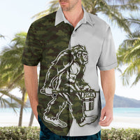 Funny Bigfoot Green Military Texture Fish Hawaiian Shirt - Wonder Print Shop