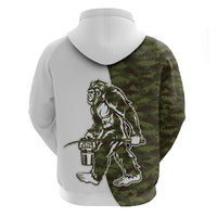 Funny Bigfoot Green Military Texture Fish Hoodie - Wonder Print Shop