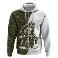 Funny Bigfoot Green Military Texture Fish Hoodie - Wonder Print Shop