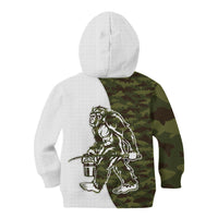 Funny Bigfoot Green Military Texture Fish Kid Hoodie - Wonder Print Shop