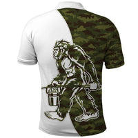 Funny Bigfoot Green Military Texture Fish Polo Shirt - Wonder Print Shop