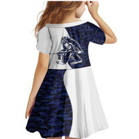 Funny Bigfoot Blue Military Texture Fish Family Matching Mermaid Dress and Hawaiian Shirt - Wonder Print Shop